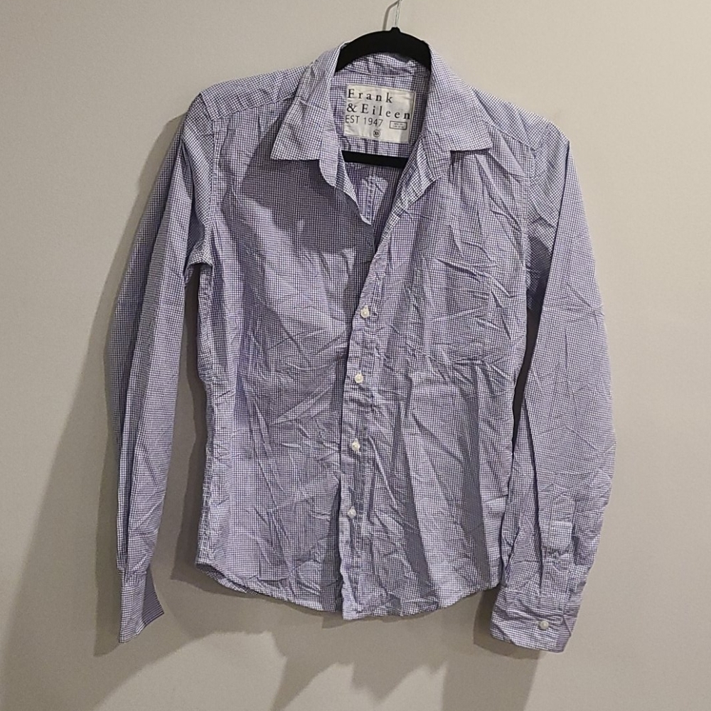Frank & Eileen purple checkered button up